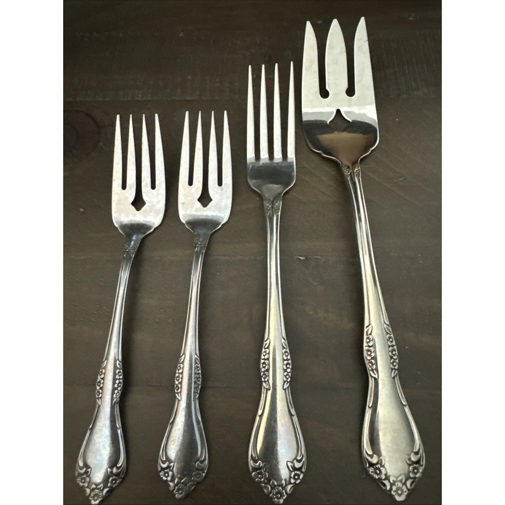 Oneida‎ Mansfield 1 Dinner & 2 Salad  Forks + Serving Fork Stainless (4)  FW76